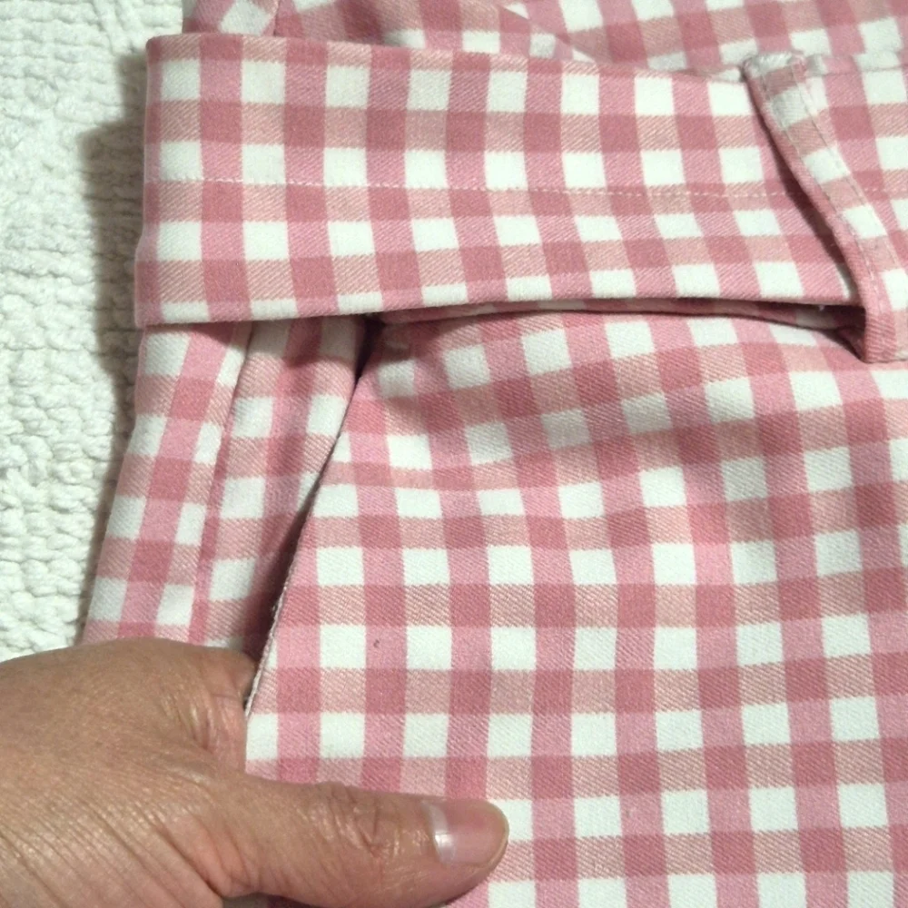 Jules & Leopold Pink Gingham Trousers..SIZE:L